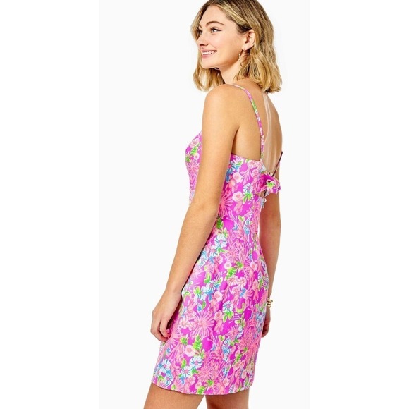 Lilly Pulitzer Shelli Stretch Dress Amethyst Moms The Word Pink Size 6 NWOT - Picture 2 of 12